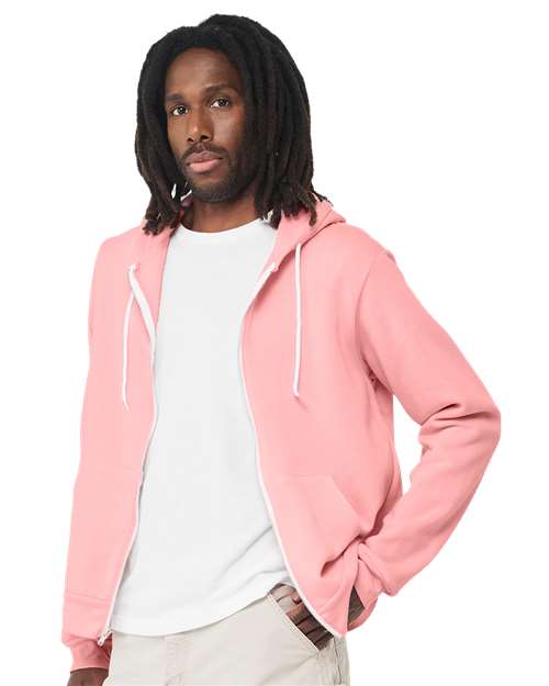 BELLA + CANVAS Sponge Fleece Full-Zip Hoodie 3739 - Pink
