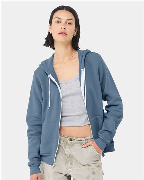 BELLA + CANVAS Sponge Fleece Full-Zip Hoodie 3739 - Steel Blue