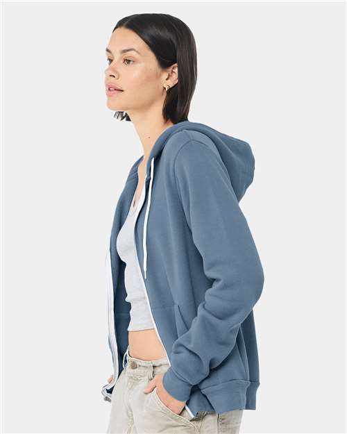 BELLA + CANVAS Sponge Fleece Full-Zip Hoodie 3739 - Steel Blue