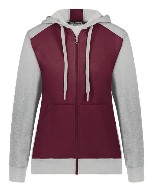 Augusta Sportswear Women's Eco Revive™ Three-Season Triblend Fleece Full-Zip Hooded Sweatshirt 6901