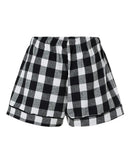 Boxercraft Women's Flannel Shorts BW6501 - Black/ White Buffalo Plaid