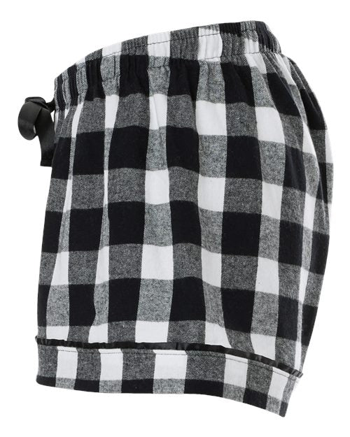 Boxercraft Women's Flannel Shorts BW6501 - Black/ White Buffalo Plaid