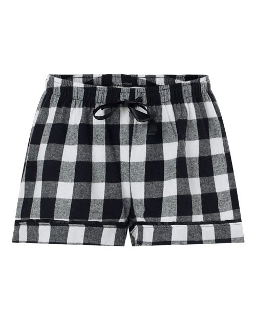 Boxercraft Women's Flannel Shorts BW6501 - Black/ White Buffalo Plaid
