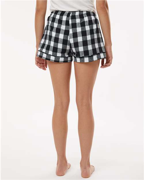 Boxercraft Women's Flannel Shorts BW6501 - Black/ White Buffalo Plaid