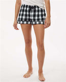 Boxercraft Women's Flannel Shorts BW6501 - Black/ White Buffalo Plaid