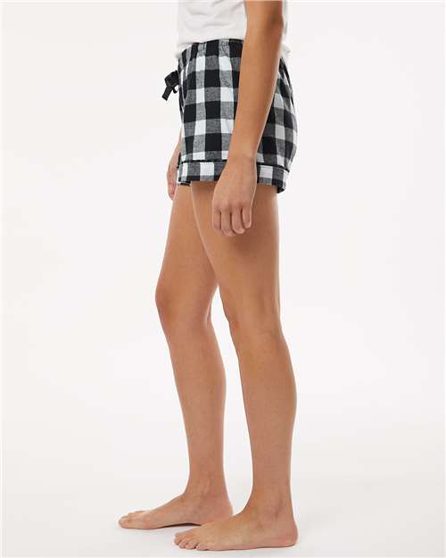 Boxercraft Women's Flannel Shorts BW6501 - Black/ White Buffalo Plaid