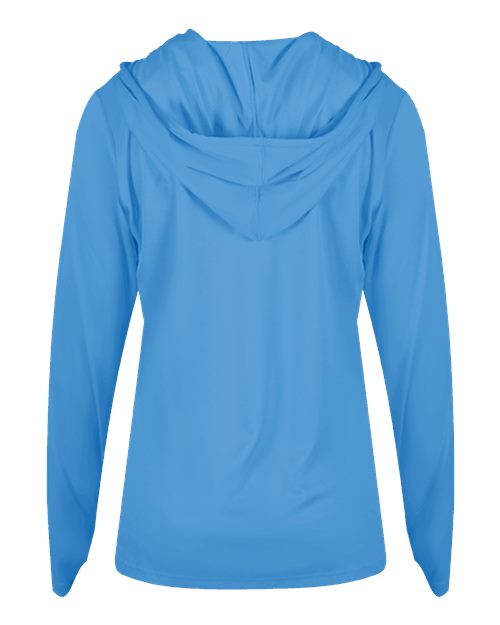 Badger Women's B-Core Long Sleeve Hooded T-Shirt 4165 - Columbia Blue