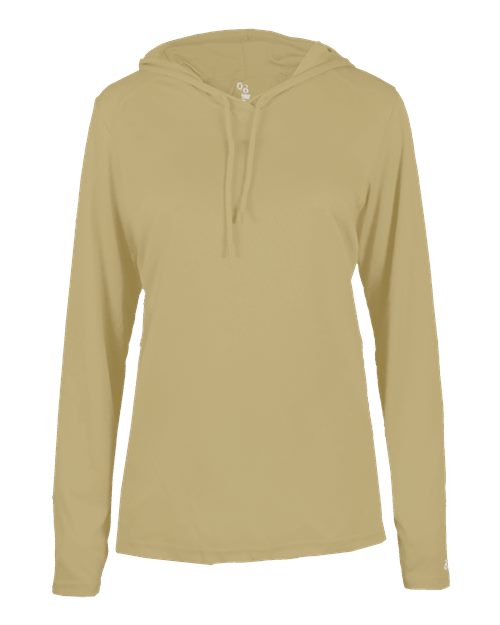 Badger Women's B-Core Long Sleeve Hooded T-Shirt 4165 - Vegas Gold