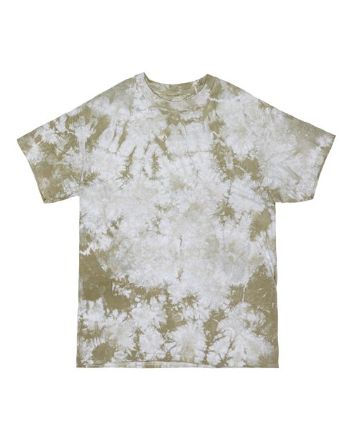 Dyenomite Crystal Tie-Dyed T-Shirt 200CR - Olive Oil