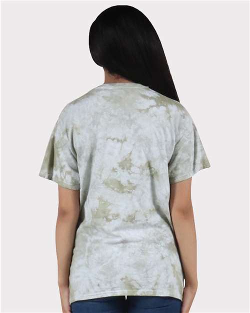 Dyenomite Crystal Tie-Dyed T-Shirt 200CR - Olive Oil