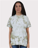 Dyenomite Crystal Tie-Dyed T-Shirt 200CR - Olive Oil