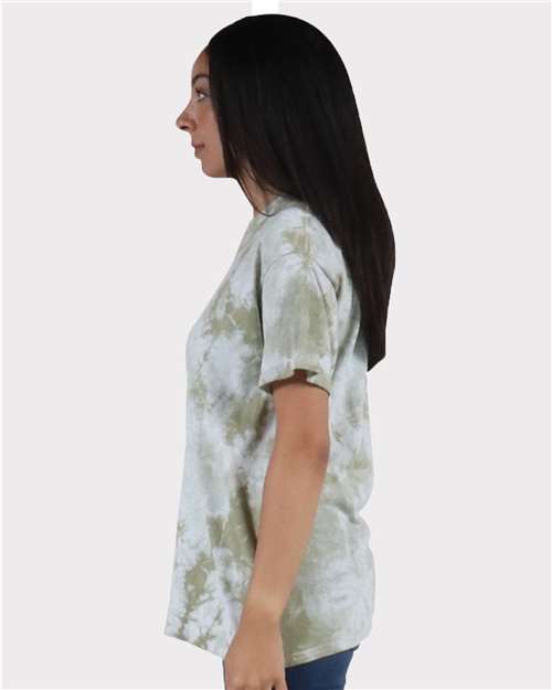 Dyenomite Crystal Tie-Dyed T-Shirt 200CR - Olive Oil