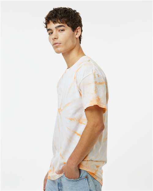 Dyenomite Cyclone Pinwheel Tie-Dyed T-Shirt 200CY - Tangerine