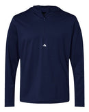 Adidas Lightweight Performance Quarter-Zip Hooded Pullover A596