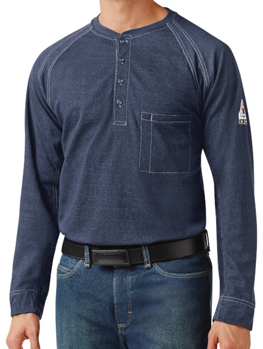 Bulwark [QT20] Long Sleeve Henley. Live Chat for Bulk Discounts.