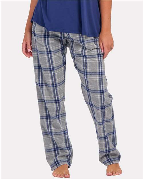 Boxercraft Women's Haley Flannel Pants BW6620 - Oxford Heather/ Navy Kingston