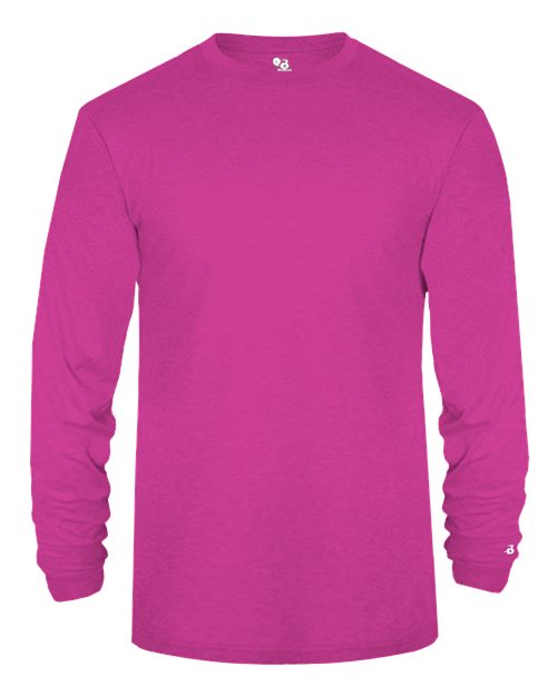 Badger Triblend Performance Long Sleeve T-Shirt 4944 - Hot Pink Heather