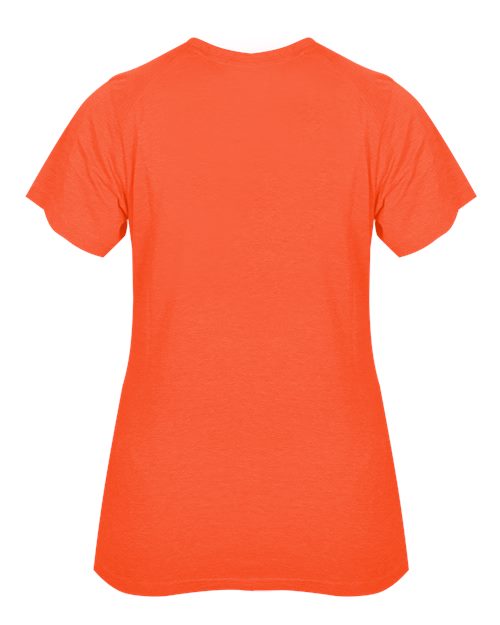 Badger Women’s Triblend Performance V-Neck Short Sleeve T-Shirt 4962 - Burnt Orange Heather
