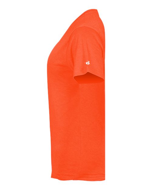 Badger Women’s Triblend Performance V-Neck Short Sleeve T-Shirt 4962 - Burnt Orange Heather