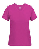 Badger Women’s Triblend Performance V-Neck Short Sleeve T-Shirt 4962 - Hot Pink Heather