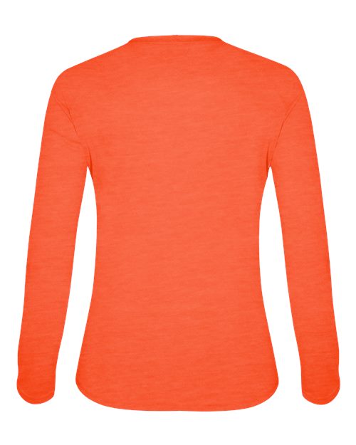 Badger Women's Tri-Blend Long Sleeve T-Shirt 4964 - Burnt Orange Heather