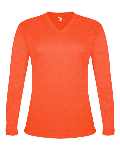 Badger Women's Tri-Blend Long Sleeve T-Shirt 4964 - Burnt Orange Heather
