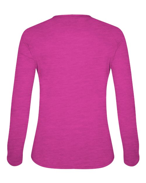 Badger Women's Tri-Blend Long Sleeve T-Shirt 4964 - Hot Pink Heather
