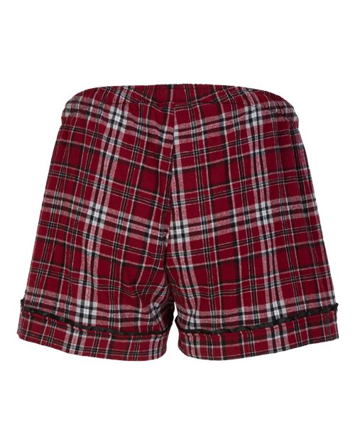 Boxercraft Women's Flannel Shorts BW6501 - Garnet/ Black Plaid