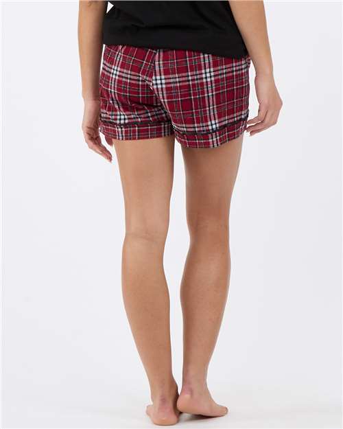 Boxercraft Women's Flannel Shorts BW6501 - Garnet/ Black Plaid