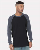 Bayside USA-Made Heavyweight Waffle Knit Thermal Raglan T-Shirt 8211