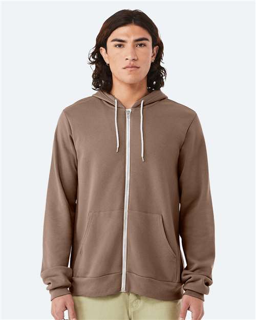BELLA + CANVAS Sponge Fleece Full-Zip Hoodie 3739 - Vintage Brown