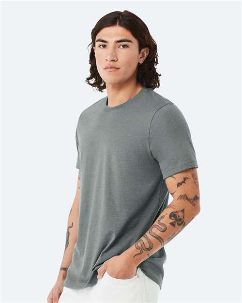 BELLA + CANVAS CVC Jersey Tee 3001CVC - Heather Blue Storm