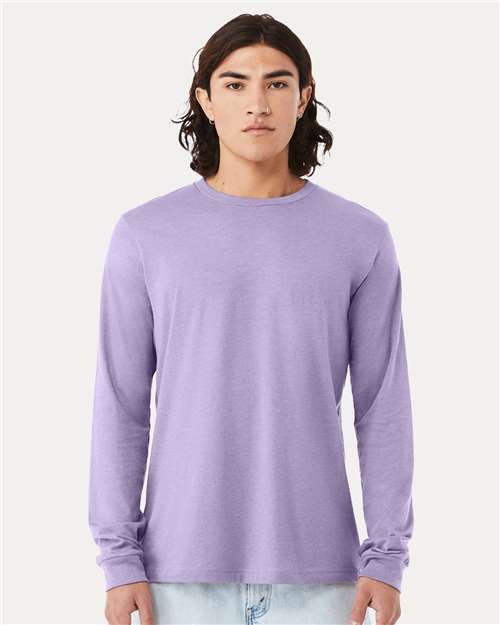 BELLA + CANVAS Heather CVC Long Sleeve Tee 3501CVC - Heather Dark Lavender
