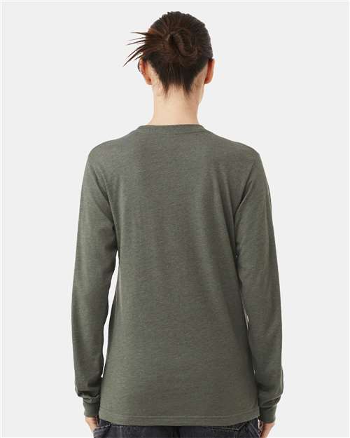 BELLA + CANVAS Heather CVC Long Sleeve Tee 3501CVC - Heather Military Green