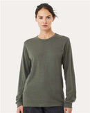 BELLA + CANVAS Heather CVC Long Sleeve Tee 3501CVC - Heather Military Green