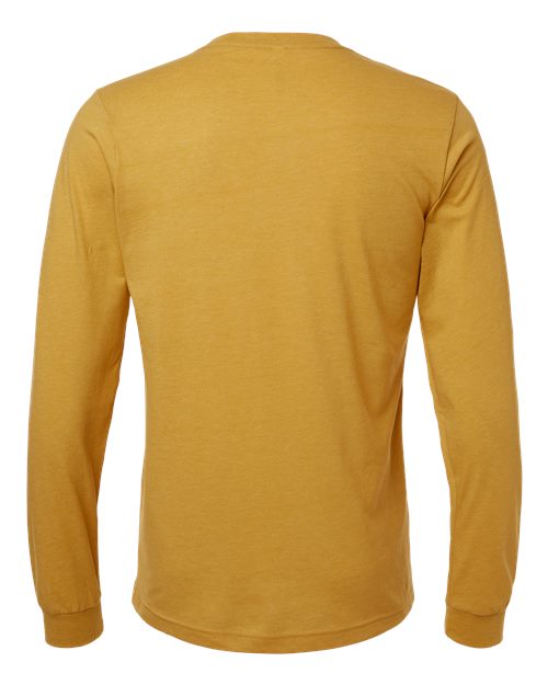 BELLA + CANVAS Heather CVC Long Sleeve Tee 3501CVC - Heather Mustard