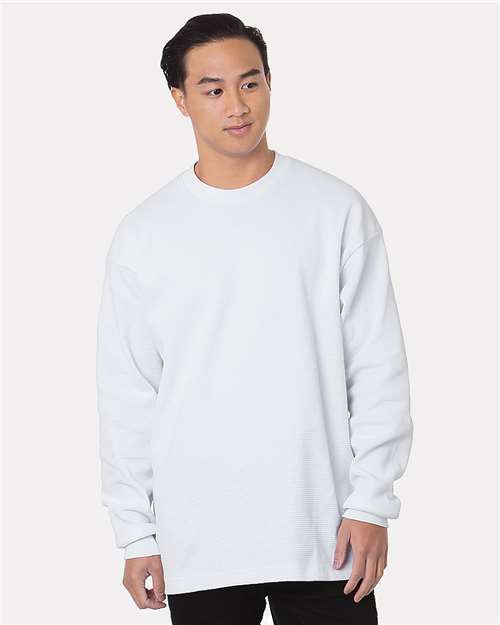 Bayside USA-Made Heavyweight Waffle Knit Thermal 8205