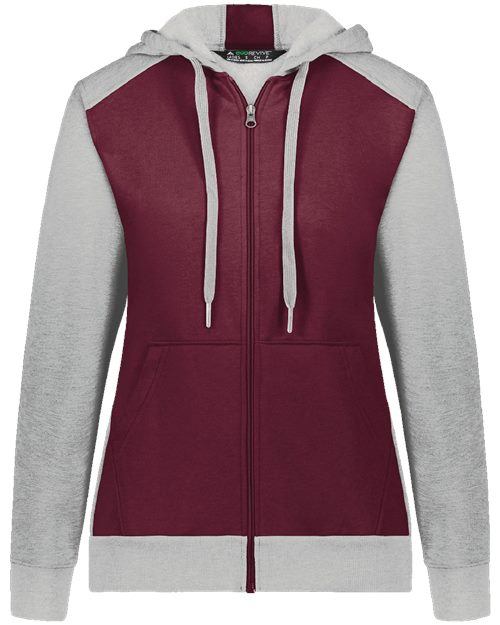 Augusta Sportswear Women's Eco Revive™ Three-Season Triblend Fleece Full-Zip Hooded Sweatshirt 6901