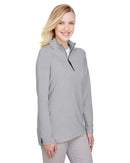 Devon & Jones Women's CrownLux Performance® Clubhouse Micro-Stripe Quarter-Zip Pullover DG480W