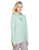 Devon & Jones Women's CrownLux Performance® Clubhouse Micro-Stripe Quarter-Zip Pullover DG480W