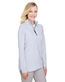 Devon & Jones Women's CrownLux Performance® Clubhouse Micro-Stripe Quarter-Zip Pullover DG480W