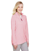 Devon & Jones Women's CrownLux Performance® Clubhouse Micro-Stripe Quarter-Zip Pullover DG480W