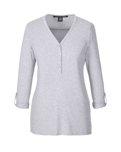 Devon & Jones Women's Perfect Fit™ Y-Placket Convertible Sleeve Knit Top DP186W