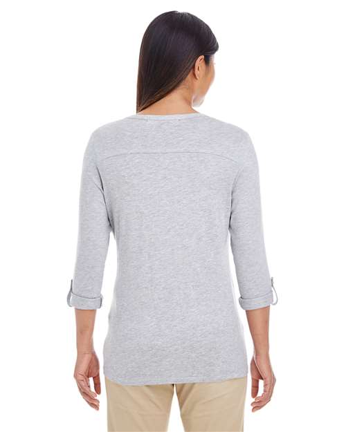 Devon & Jones Women's Perfect Fit™ Y-Placket Convertible Sleeve Knit Top DP186W