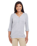 Devon & Jones Women's Perfect Fit™ Y-Placket Convertible Sleeve Knit Top DP186W
