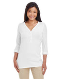 Devon & Jones Women's Perfect Fit™ Y-Placket Convertible Sleeve Knit Top DP186W