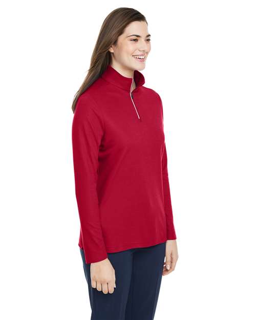 CORE365 Women's Fusion ChromaSoft™ Pique Quarter-Zip Pullover CE405W