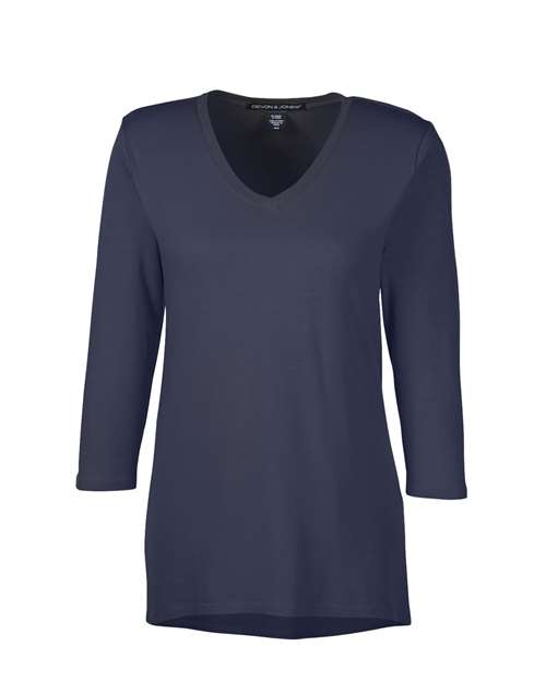 Devon & Jones Women's Perfect Fit™ Bracelet-Length V-Neck Top DP184W