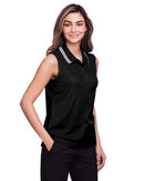 Devon & Jones Women's CrownLux Performance® Plaited Tipped Sleeveless Polo DG20SW