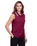Devon & Jones Women's CrownLux Performance® Plaited Tipped Sleeveless Polo DG20SW